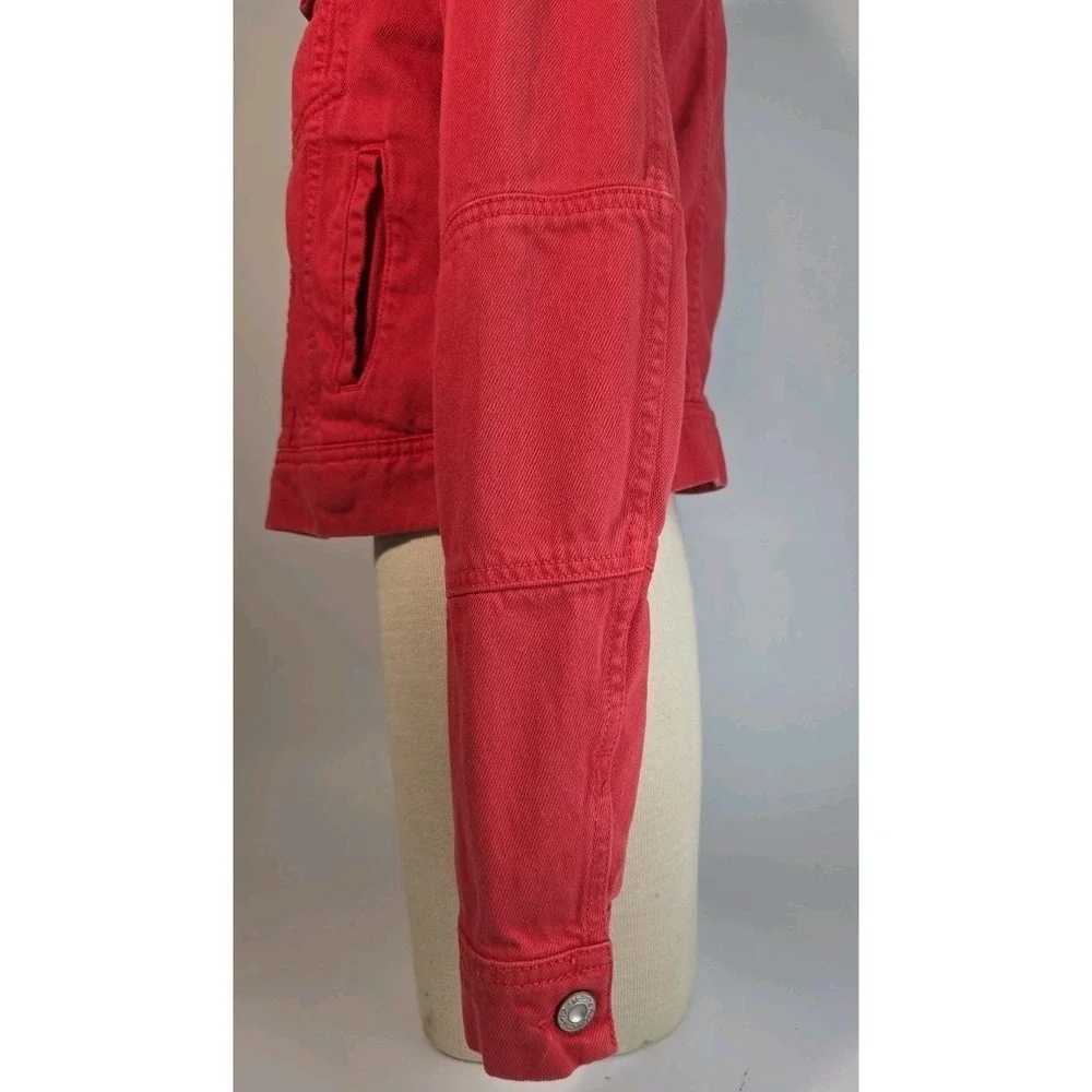 Free People Women's Red Jean Jacket XS - Picture 7 of 11
